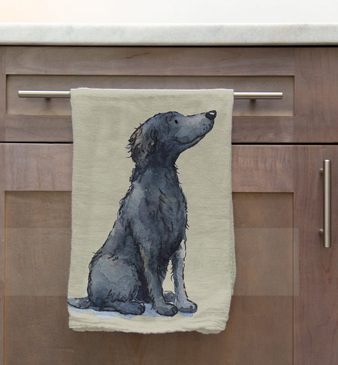 Flat Coated Retriever Tea Towel